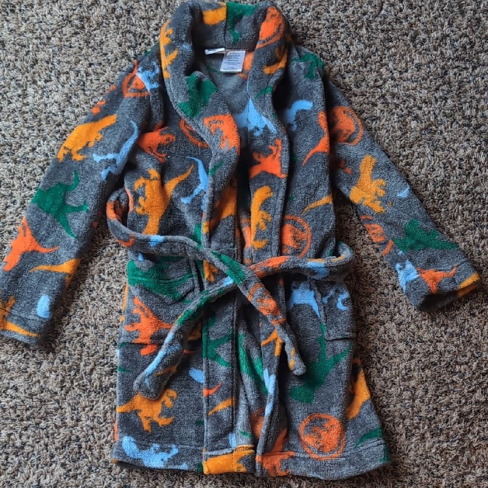 Kids Dinosaur Print Pajama Robe